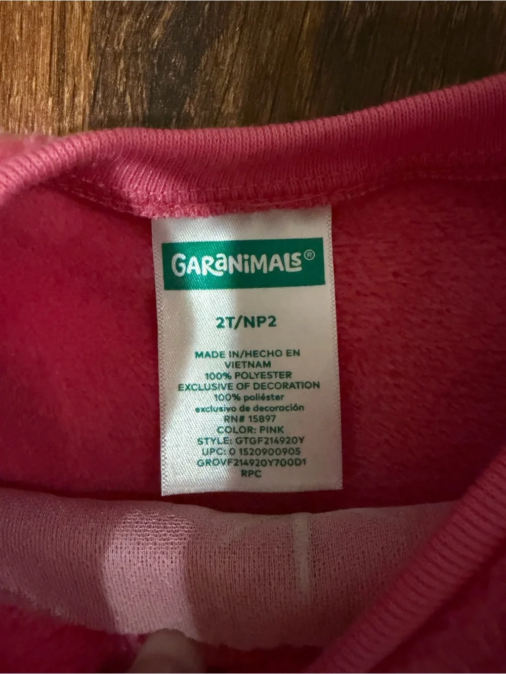 Garanimals Pink Fleece Crewneck Sweatshirt